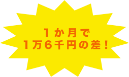 1ヶ月で1万6千円の差